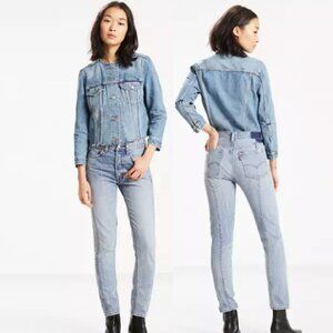 Levi's 501 Altered Skinny Jeans High Rise Light Wash Denim Sz 24